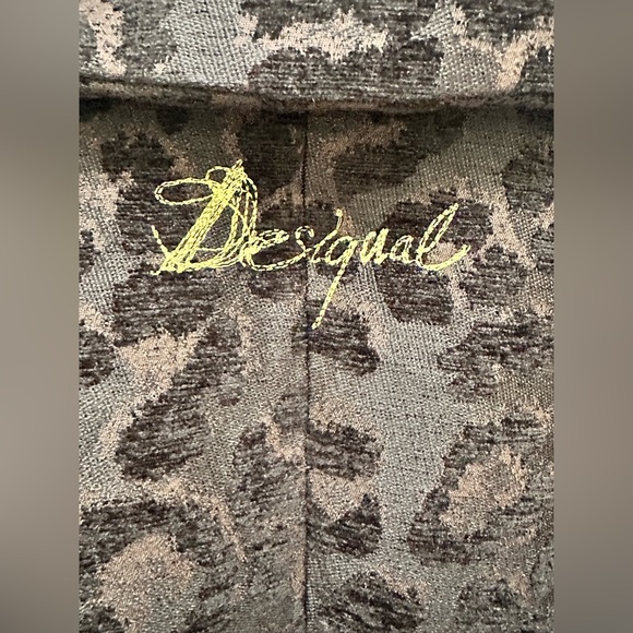 Desigual Animal Print Winter Jacket Coat size 42 in black - Picture 13 of 15
